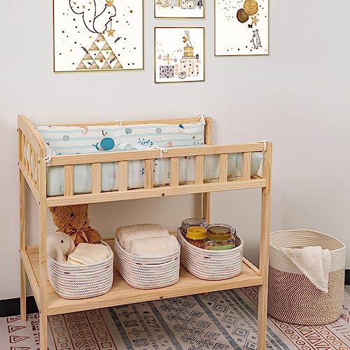 CubesLand Small Woven Baskets,Cute Baskets or Shelf Set 2,Cube Organizer Basket Bin,Soft Toys Storage Basket,Baby Nursery Basket Bin,Home Decor 12"D x 8"W x 5"H Rainbow Stitches - color: Rainbow Stitches, size: 2pcs-Small Basket