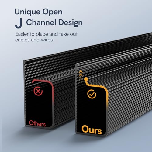Delamu 4 Pack Cord Organizers for Desks, 62.8in Cable Organizer Cable Management Under Desk, Self Adhesive Wire Management Raceway, Desk Organizers and Accessories for Office&Home Organization, Black - color: Black, size: 62.8in L*2in W*1in H