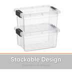 Superio Clear Plastic Storage Bin with Lid, 3.5 Qt, Non-Toxic, BPA Free, Odor Free, Organizer Storage Box, Stackable Plastic Tote for Home, Garage, School, and Office, X-Small - size: 9.75" x 6.6" x 4.75"