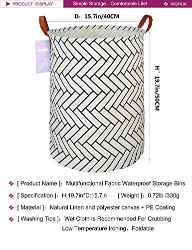 Laundry Hamper Large Canvas Fabric Lightweight Storage Basket/Toy Organizer/Dirty Clothes Collapsible Waterproof for College Dorms, Boys and Girls Bedroom,Bathroom(Weave) - color: Weave