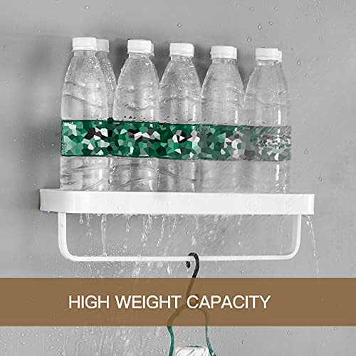 VOLPONE Bathroom Shelves Wall Mounted 2 Tier Glass Floating Shelf - Tempered Glass Wall Organizer (White) - color: White(rectangular)