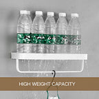 VOLPONE Bathroom Shelves Wall Mounted 2 Tier Glass Floating Shelf - Tempered Glass Wall Organizer (White) - color: White(rectangular)