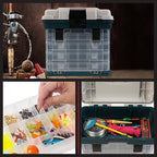 Portable Tool Box - Small Parts Organizer with Drawers and Customizable Compartments for Hardware, Fishing Tackle, Beads, or Crafts by Stalwart (Gray)