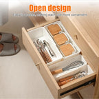 MiOYOOW Multifunctional Drawer Organizer, Adjustable Expandable Storage Bin, Kitchen Utensils Holder Tray with Dividers for Bathroom Bedroom Wardrobe Office - color: Wide