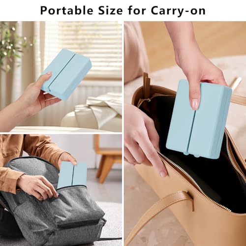 FYY 2 Pcs Daily Pill Organizer, 7 Compartments Portable Pill Case Travel Pill Organizer,[Folding Design] Pill Box for Purse Pocket to Hold Vitamins,Cod Liver Oil,Supplements and Medication-Blue - color: Blue, size: Large (1 Piece), Small (1 Piece)