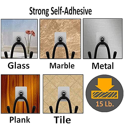 Pmsanzay 3 Pack Universal Self-Adhesive Game Controller Wall Mount Storage Organizer Stand Holder Hanger for Xbox One PS4 Switch Pro Controller,Headphone,Cables,etc - No Drilling, Stick on