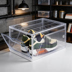 XX-Large Shoe Sneaker Storage Boxes for Size 14, Stackable & Thicken Clear Plastic Shoe Organizers 1Pack for Entryway Closet Under Bed, Shoe Storage Cabinets Container Display Case w/ Magnetic Door - size: 1 pack