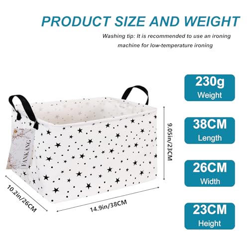 FANKANG Storage Basket,Nursery Hamper Canvas Laundry Basket Foldable with Waterproof PE Coating Storage, Office, Bedroom, Clothes,Toys (Rec-Star) - color: FK-Rec-Star