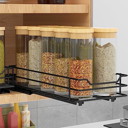 BOIVSHI Pull Out Spice Rack Organizer for Cabinet, Heavy Duty Slide Out Spice Rack Organizer for Kitchen Cabinets and Pantry, Fits Spices, Sauces, Canned Food (4.5''Wx10.5''Dx2.5''H) - size: 1 Tier,4.5''Wx10.5''Dx2.5''H