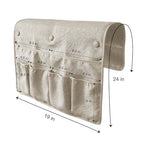 No Tuck Armchair Caddy with Matching Pin Fasteners - 19 x 24 Inches - No Tucking, No Slipping - Armrest Organizer for Recliner and Couch (Beige) - color: Beige