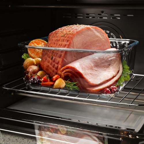 200oz/6000ml/26cup Extra Large Glass Storage Containers with Airtight Lid - Borosilicate Large Glass Food Storage for Rotisserie Chicken, Turkey - XL Big Glass Soup Bowls Freezer to Oven Safe - color: Light blue handle