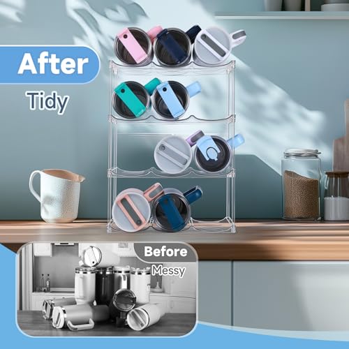 Stackable Water Bottle Organizer for Stanley 40 oz Tumbler, Water Bottle Holder for Cabinet, Pantry Kitchen Organizers and Storage for Stanley Cup Accessories, Tumbler Organizer and Wine Rack, 4Pack - size: SPO-JM-4Pack