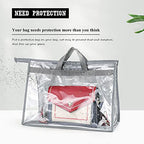 fazhongfa 6PCS Dust Bags for Handbags Clear Purse Storage Organizer Non-Woven Hanging Bag Closet with Zipper and Handle (XL Light Grey) - color: Light Grey