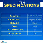 1InTheOffice 3 Tiers File Folder Organizer, Desk Sorter, Black Mesh