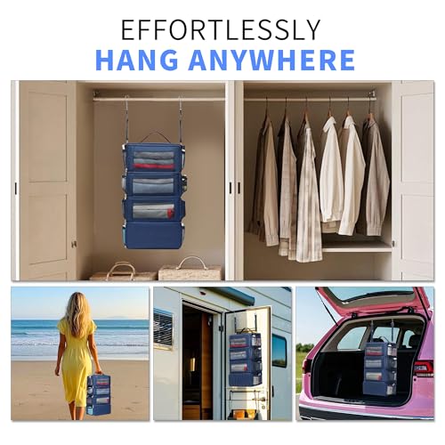 Suitcase Organizer Travel Bags Organizer for Luggage Compression Hanging Packing Cubes for Travel Carry on Closet (Bag Only) - color: Dark Blue, size: Small