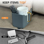 Couch Anti-Spill Drink Holder Tray, Couch Seat Cushion Cup Beverage Holder for Cups, Mugs, Bottles, Cans (Gray) - color: Gray