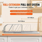 VEVOR Pan and Pot Rack, Expandable Pull Out Under Cabinet Organizer, Cookie Sheet Baking Pans tray Organization, Adjustable Wire Dividers, Steel Lid Holder for Kitchen Cabinet & Pantry Storage, 11.7"W - size: 10 inch, style: Single Tier