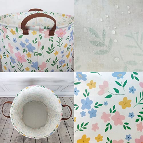 Girls Laundry hamper Baby Girl Hamper Kids Toy Storage Organizer Bins Gift Basket for Bedroom Decor(Flowers) - color: Flowers