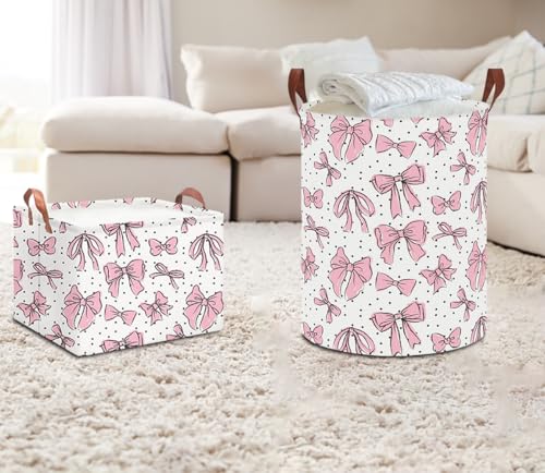 NTAOHAMPER Laundry Hamper,Laundry Basket,Baby Nursery Hamper,Waterproof Storage Bin,Clothes Organizer Basket,Room Decor(Hand-drawn Bowknot) - color: Hand-drawn Bowknot