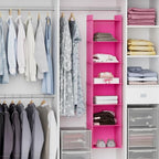 YOUDENOVA Hanging Closet Organizer, 6-Shelf Closet Hanging Shelves, Pink - color: Pink, size: 6-Tier
