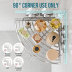 TAILI 2 Pack Powerful Suction Cup Corner Shower Caddy, Stainless Steel Rustproof Shower Shelf with Hook, Drill-Free Wall Mounted Basket, Large Capacity Removable Suction Cup Bathroom Organizer, Silver - style: Corner Caddy, Silver