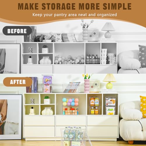 6 Pack Clear Storage Bins with Lids, 7 Quart Stackable Storage Boxes for Storage and Organization, Plastic Storage Containers with Lids, Plastic Bins with Handles for Office, Bedroom, Study Room - size: 6 Pack