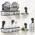JOTPE Shower Caddy Suction Cup 5 Pack, No Drilling & Removable Suction Cup Shower Shelf for Bathroom with Large Capacity, Powerful Shower Organizer Max Hold 40 lbs, Waterproof Bathroom Shelf, Black - size: Size: 5 x Medium