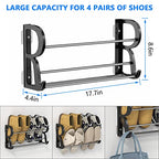 Wall Shoe Rack for RV Shoe Storage, 3 Pack Wall Mounted Shoe Rack with Sticky Hanging Mounts for Camper Small Space Shoe Holder for Door Shoes Organization Shelf No Drilling - style: 3 Pack