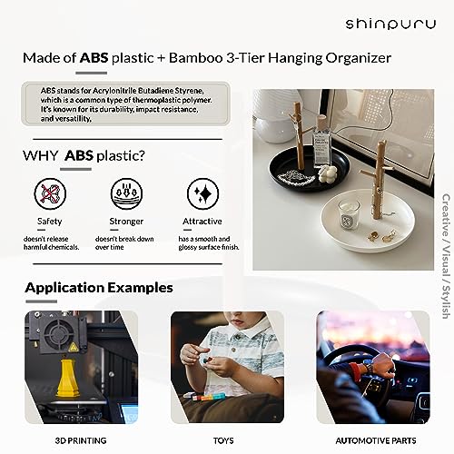 Shinpuru Key Tray & Bowl, Jewelry Tray With Wood 3-Tier Hanging Organizer - Multi-Functional Entryway Valet Tray, Perfect for Ring Holder, Jewelry Dish Organize (White Square) - color: White Square