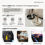 Shinpuru Key Tray & Key Bowl, Jewelry Tray with Wood 3-Tier Hanging Organizer - Multi-Functional Entryway Tray, Perfect for Key Bowl, Ring Holder, Jewelry Dish Organize (Black Square) - color: Black Square