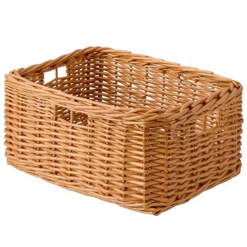 StorageWorks Pantry Baskets, Willow Storage Baskets for Organizing, Shelves, Pantry Organizers and Storage, Light Brown, 16 ½"L x 13"W x 7 ½"H - color: Willow(Light Brown), size: 16 ½"L x 13"W x 7 ½"H