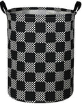 ESSME Boys Laundry Hamper,Kids Hamper Collapsible Canvas Waterproof Storage Bin for Boy, Nursery Hamper,Gift Baskets,toy bins(Black grid) - color: Black grid
