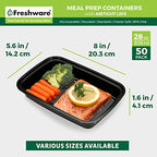 Freshware Meal Prep Containers [50 Pack] 1 Compartment with Lids, Food Storage Containers, Bento Box, BPA Free, Stackable, Microwave/Dishwasher/Freezer Safe (28 oz) - size: 28OZ-50PK