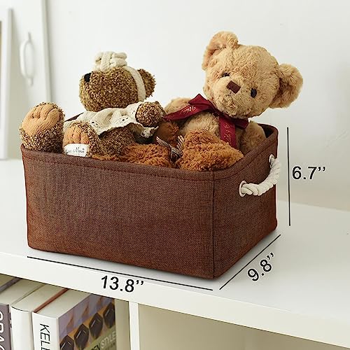 WarmHome Fabric Storage Bin Shelf Basket for Home, Closet(Brown-3 Pack, 13.8L9.8W6.7H) - color: Brown, size: 3PCS/Medium -13.8Lx9.8Wx6.7H