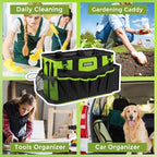 SCAVATA Wearable Cleaning Caddy Bag, Cleaning Caddy Supplies Organizer with Handle & Shoulder Straps for Housekeepers, Under Sink & Car Cleaning Tool Organizers with 4 Foldable Divider (NeonGreen) - color: NeonGreen