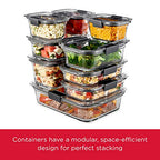 Rubbermaid Brilliance Glass Food Storage Containers, 3.2 Cup, Set of 4, BPA-Free, Leak-Proof, Clear - size: 3.2 cups (8-Piece)