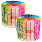 2-Pack Divided Drink Packet Organizer, Rotating Turntable Organizer, Spinning Powdered Drink Mix Holder, Clear Lazy Susan Turntable, Divided Water Drink Packet Storage Organizer - size: 2 Pack - 4 Section