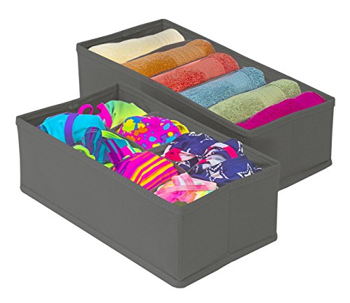 Sorbus® Set of 4 Foldable Drawer Dividers, Storage Boxes, Closet Organizers, Under Bed Organizer (Gray) - color: Gray