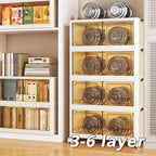 382QT Extra Large Lockable Stackable Storage Bins with Lids, 6-Tier Collapsible Plastic Storage Bins with Wheels, Foldable Closet Storage Bins for Bedroom Dorm Home Office Organization
