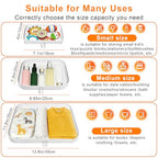 3PCS Clear Hard Shell Zipper Case,Toy Organizers and Storage Box,Clear Toiletry Cosmetic Case,Travel Makeup Bags,Diaper Bag Organizer,Pencil Case,Medium Stackable Portable Zipper Pouches 9.85*7.9*2 IN - size: M