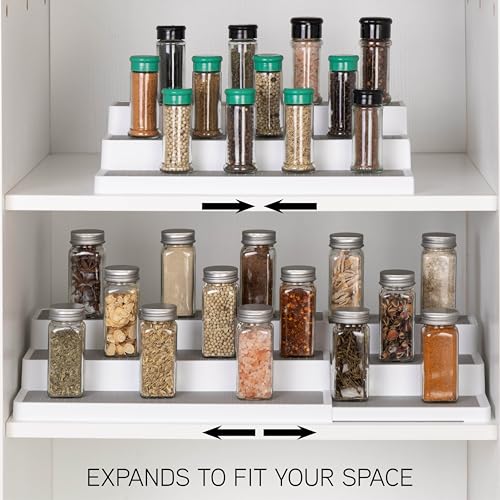 SIMPLEMADE 3-Tier Spice Rack Organizer - Versatile Storage Shelf for Kitchen, Bathroom, Bedroom & Office, Set of 2, Expandable White - color: Expandable White, size: Set of 2