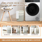 Casaphoria Woven Rope Laundry Hamper, Bin for Living Room, Storage Basket, Blanket Container, Dirty Clothes Hamper 16x13x22in - Light Gray - color: Light Gray