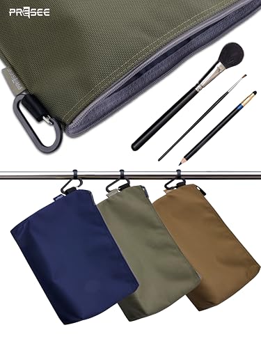 Tool Pouch Zipper Small Tool Bag Pouches Organizer Bag with Metal Carabiner, Nylon 1680D Heavy Duty for Wrenches, Screwdrivers & Office Supplies, Pack of 3, Green, Khaki, Blue, 11 Inch - color: 3 Pack, 11" Blue, 11" Khaki, 11" Green