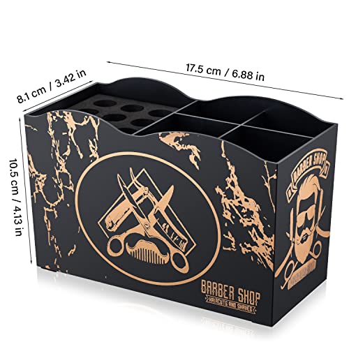 Noverlife Barber Scissors Holder Box, Professional Salon Hairdressing Scissors Rack Holder Storage Organizer for Hairstyling Combs Clips Brushes. - color: Beard Man Style - Black