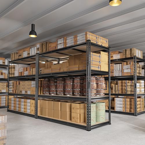 REIBII 48" W Garage Shelving Heavy Duty 2550 LBS Storage Shelves 4 Tier Heavy Duty Shelving, Adjustable Metal Shelves, Industrial Shelf for Garage, Warehouse, Pantry, 48" W x 60" H x 24" D - size: 48" W x 60" H x 24" D