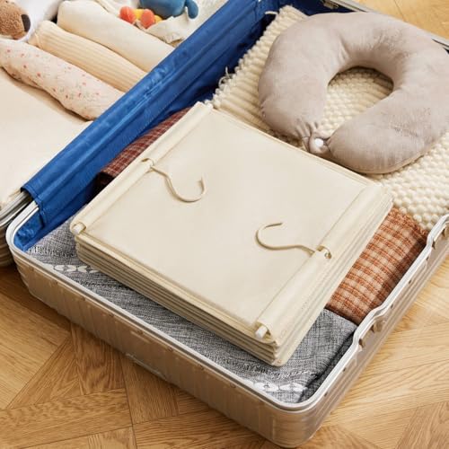 MAX Houser 6 Tier Shelf Hanging Closet Organizer, Closet Hanging Shelf with 2 Sturdy Hooks for Storage, Foldable (Beige-D3) - color: Beige-d3
