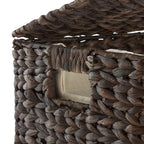Casafield Large Laundry Hamper with Lid and Removable Liner Bag - Espresso Dark Brown, Woven Water Hyacinth Rectangular Laundry Basket Clothes Sorter - color: Espresso