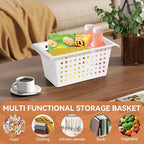 2 Pack Under Shelf Storage Basket Organizer,Hanging Storage Baskets,Hanging Basket for Closet Wardrobe Kitchen for Expandable Rod Under Sink Organizer