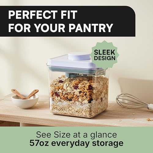 Bop Top Airtight Food Storage Containers with Lid 7 Cups / 57 oz | Kitchen Canister Sets | Air Tight Pantry Container| Pop Top Dry Food Storage Containers for Snacks, Sugar, Flour, Baking, Pasta - color: 57 oz