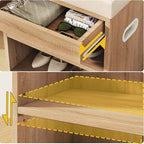 YMYNY Small Shoe Storage Bench with Cushion and Drawer, 2 Tier Adjustable Entryway Bench with Storage, Wooden Shoe Rack Bench for Entryway, Living Room, Hallway, Bedroom, Light Natural, HSC002R - color: Light Natural
